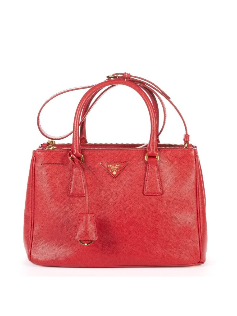 Prada Medium Garda Tote Bag Red Saffiano Leather